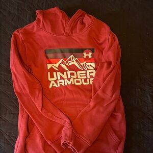 Under Armour Crimson Hoodie with Mountain Design